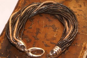 Bracelet DALIA argent rose et noir