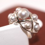 Bague argent et perles